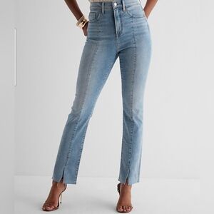 EUC Express 90s slim super high rise front hem jeans size 8